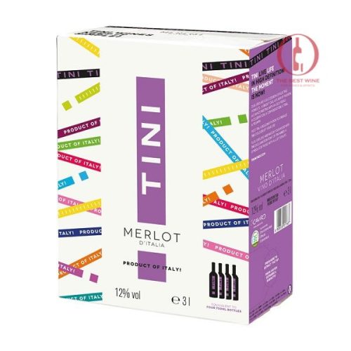 Rượu vang bịch Tini Merlot 3L - BIB - 3L Wine box