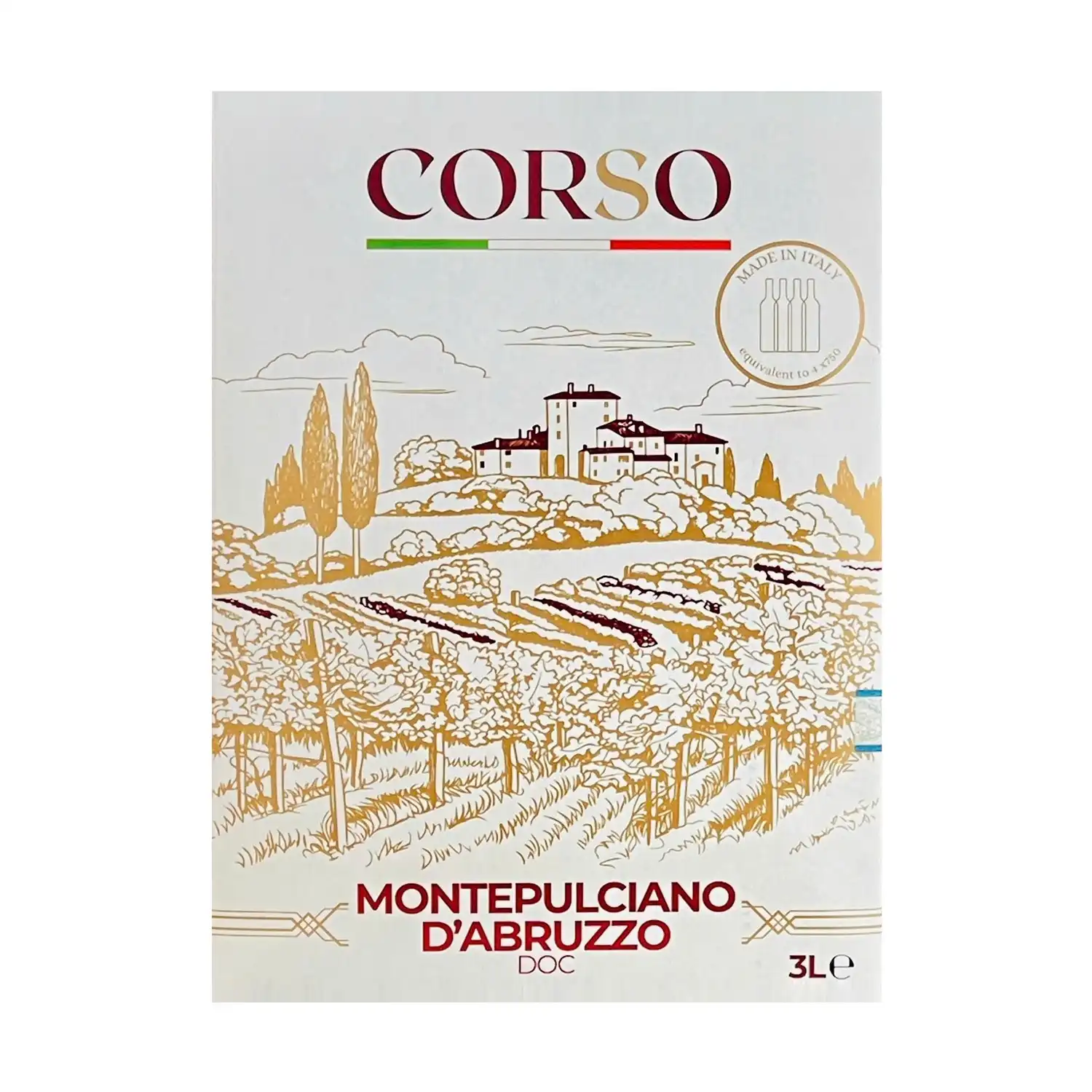 Rượu vang bịch Corso Montepulciano D'Abruzzo 3L 1 vang bịch Corso Montepulciano D'Abruzzo 3L
