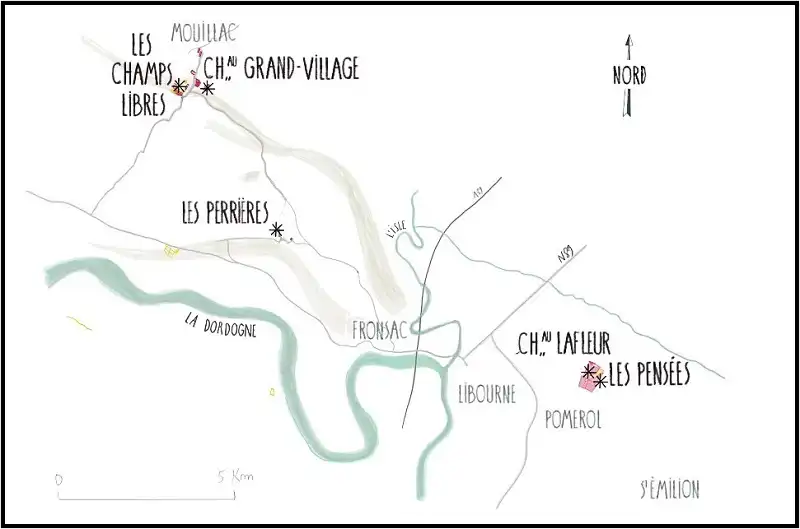 Societe Civile du Chateau Lafleur Map of the six crus