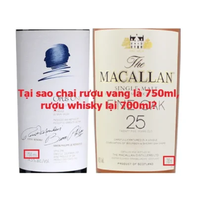 Tại sao chai rượu vang là 750ml, rượu whisky lại 700ml
