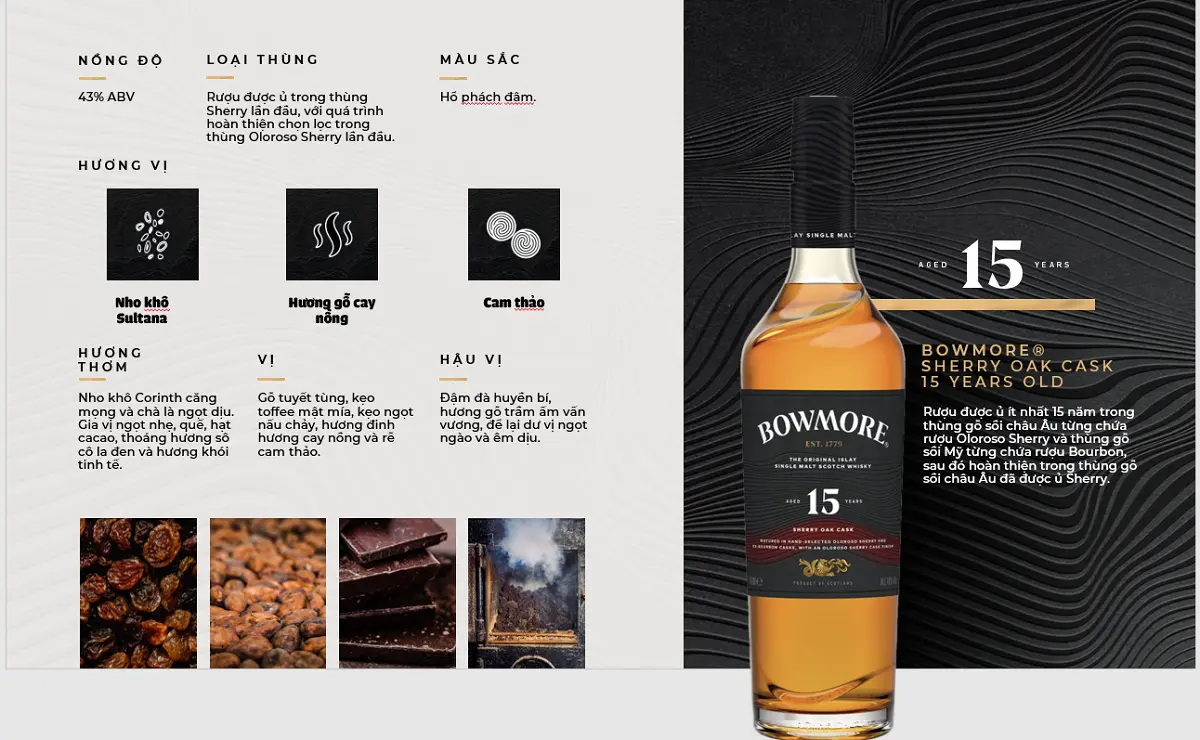 Whisky Bowmore 15 Sherry Oak