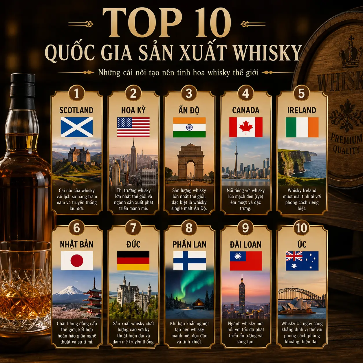 top 10 quoc gia san xuat whisky lon nhat the gioi